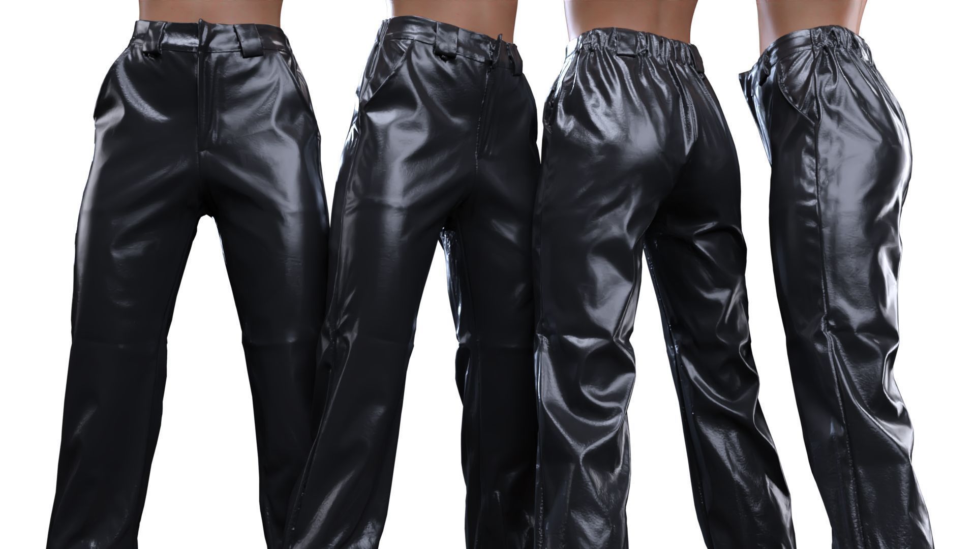 Comfy Leather Trousers 3D model_16