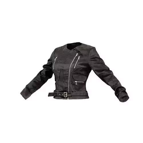 Collarless Leather Jacket 3D model