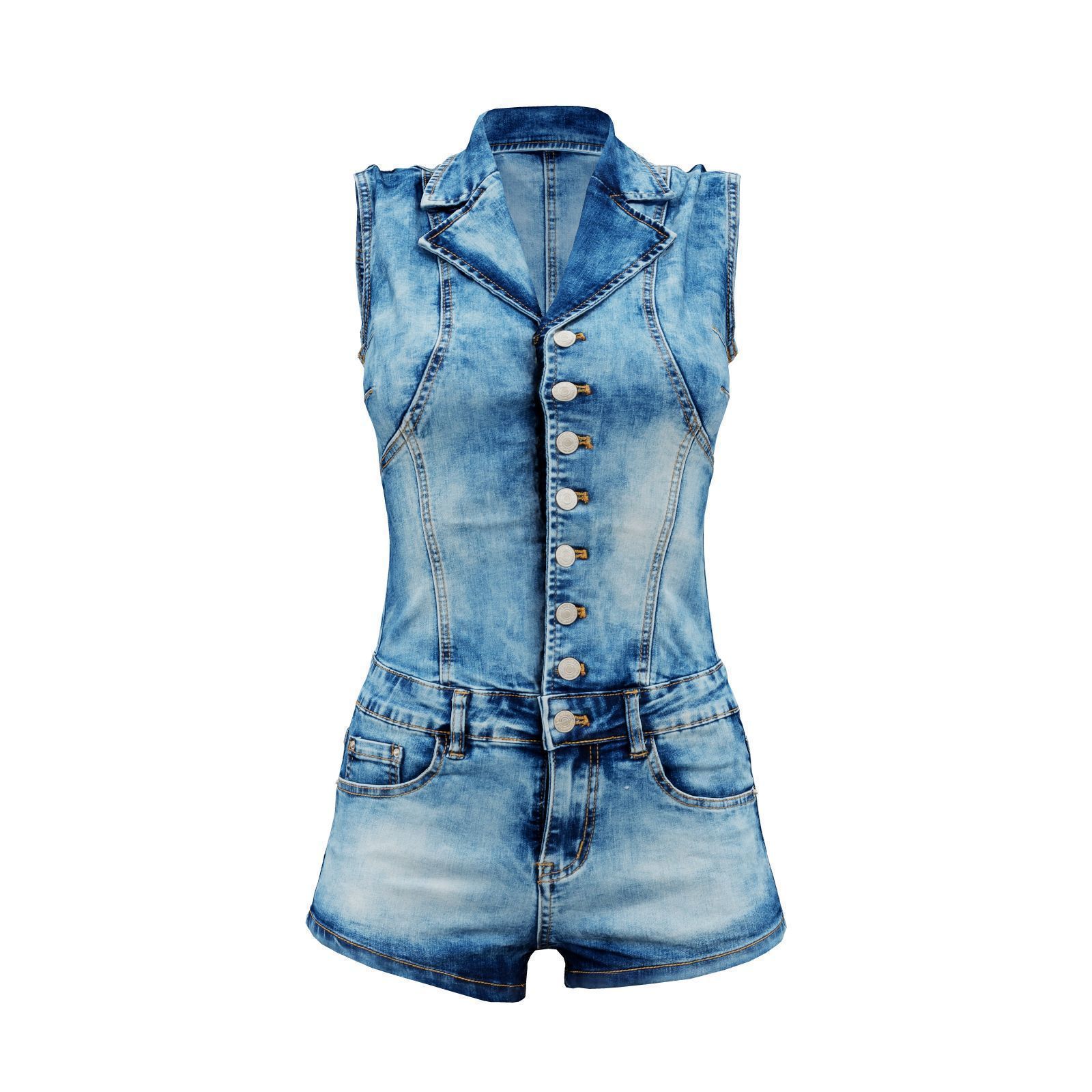Cloudy Jeans Romper 3D model_1