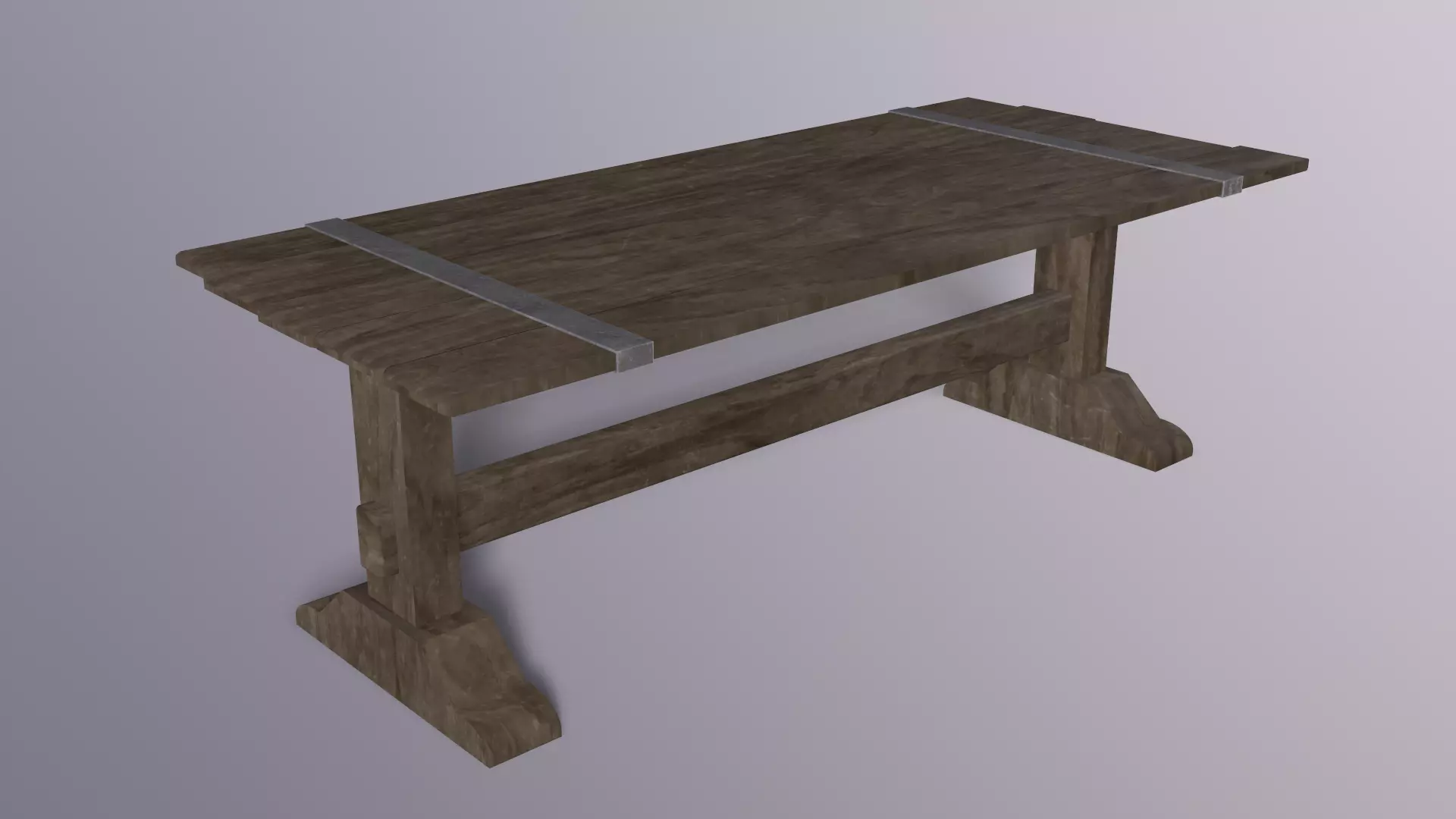 Medieval table Low-poly 3D model