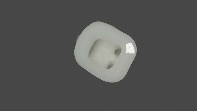 Metal cast post with single crown - Posterior tooth 3D model_5