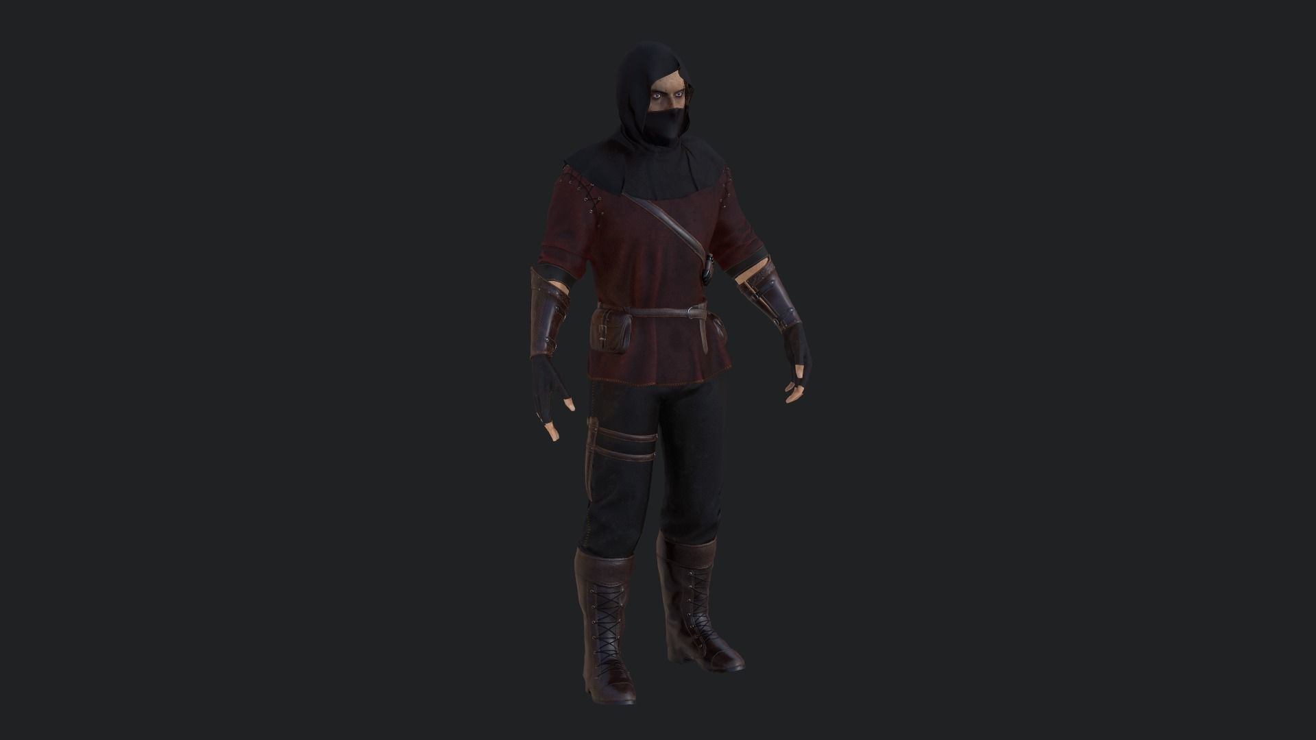 Rogue Low-poly 3D model_3