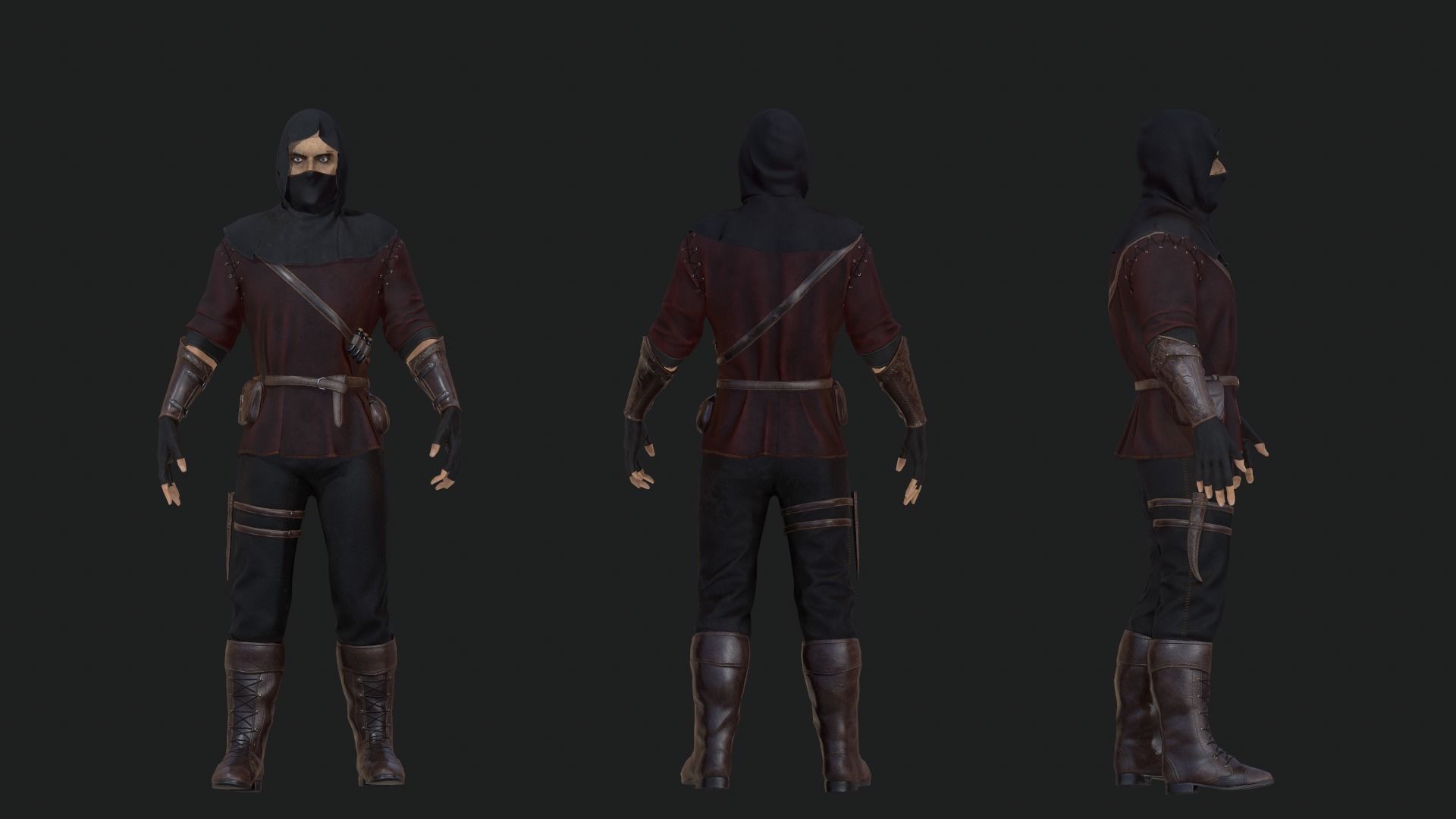 Rogue Low-poly 3D model_7