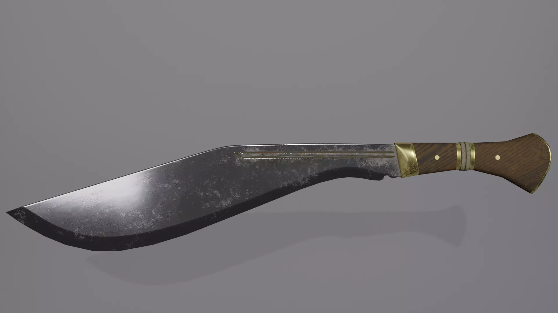 Kukri knife with wooden handle Free low-poly 3D model