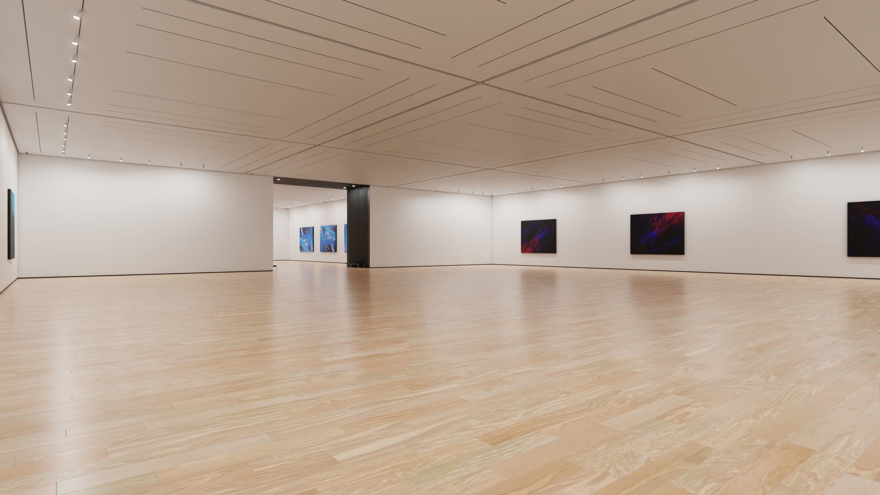 Art Museum Gallery Interior 2 Low-poly 3D model_3
