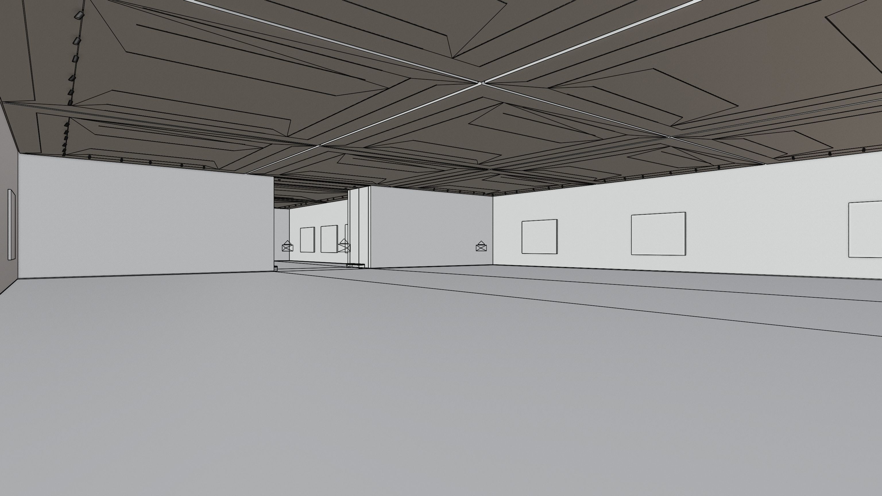 Art Museum Gallery Interior 2 Low-poly 3D model_8