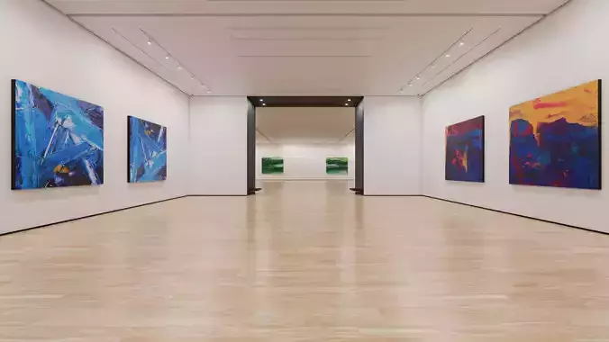 Art Museum Gallery Interior 2 Low-poly 3D model