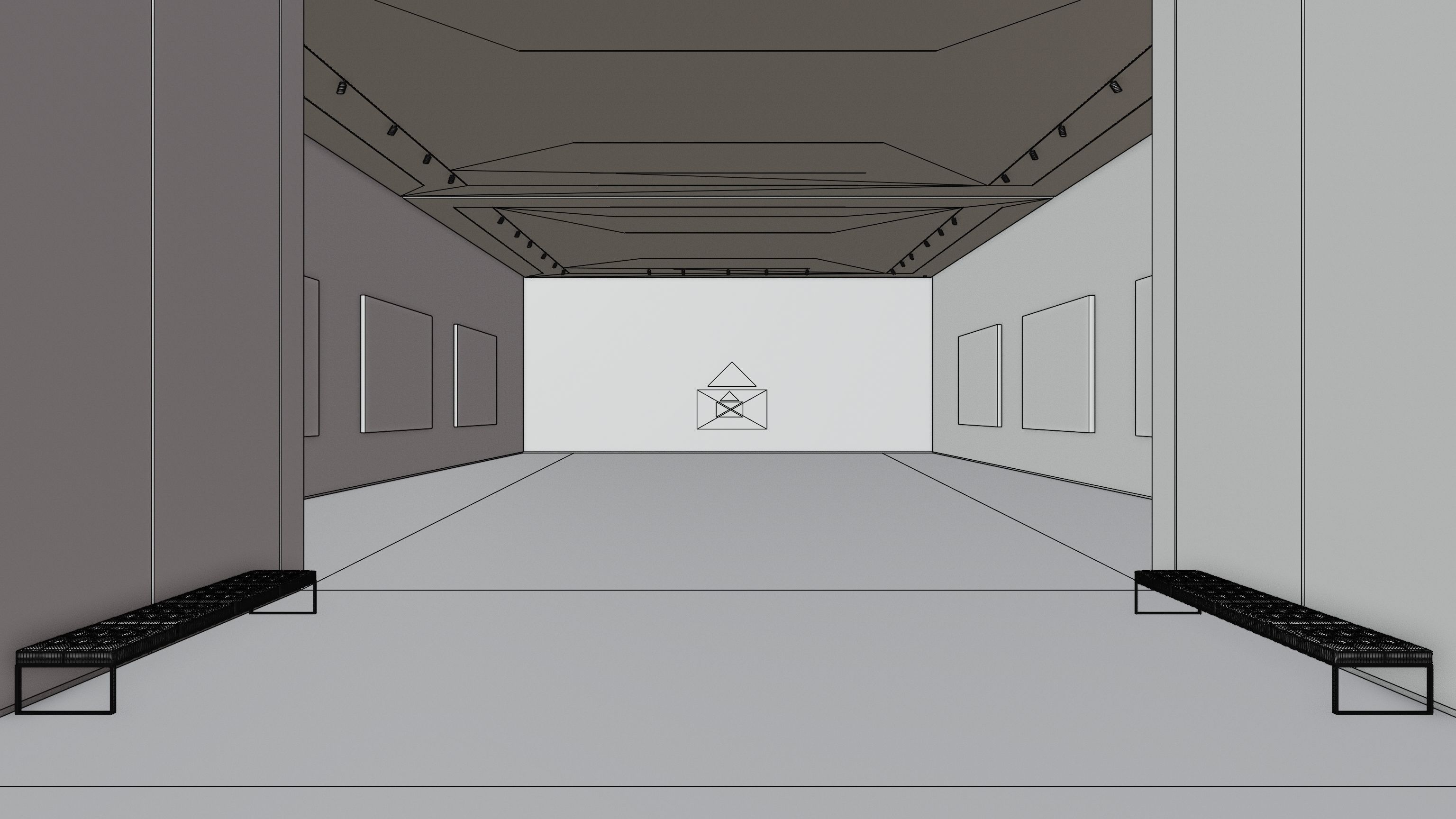 Art Museum Gallery Interior 2 Low-poly 3D model_9
