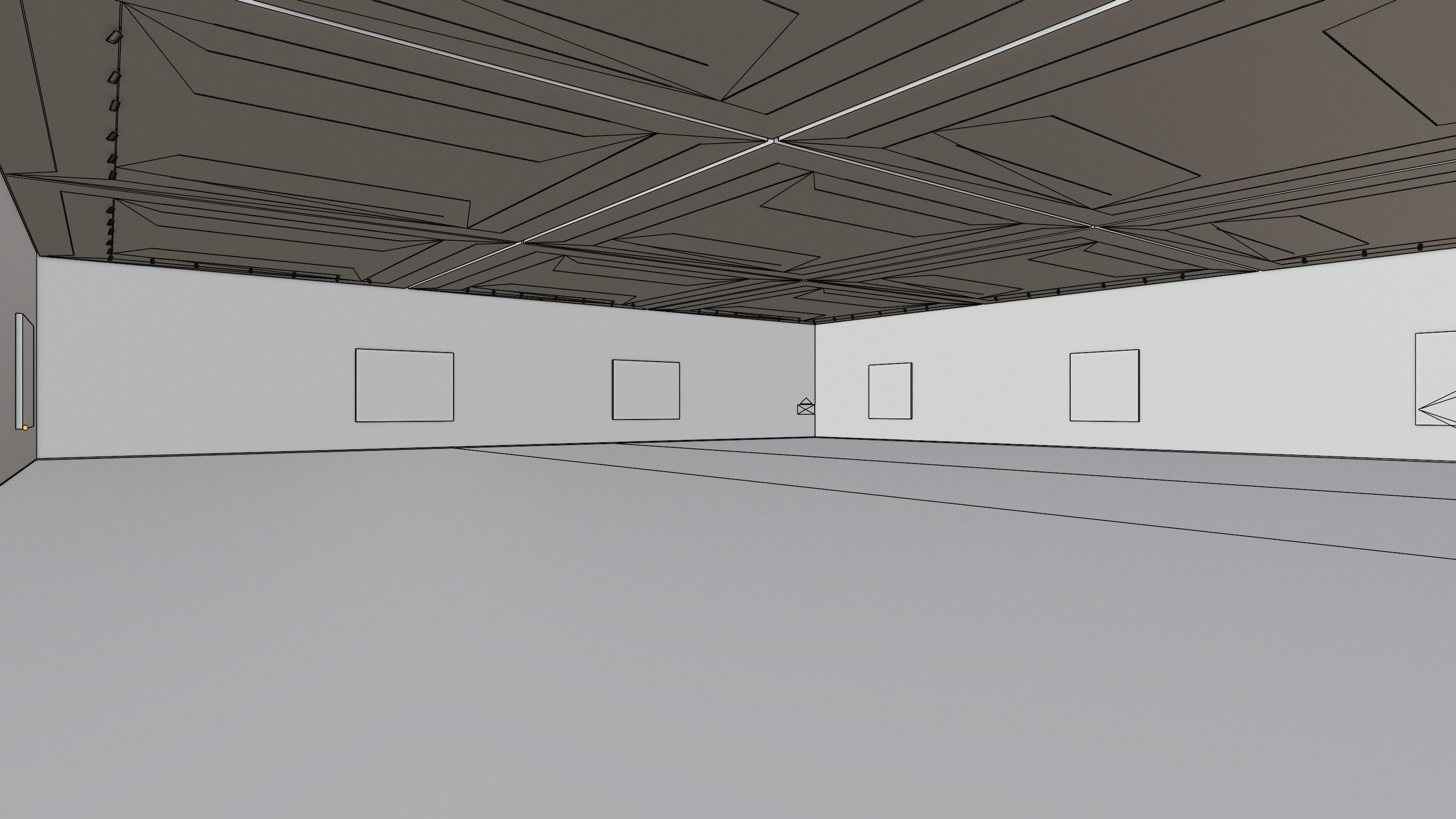 Art Museum Gallery Interior 2 Low-poly 3D model_7