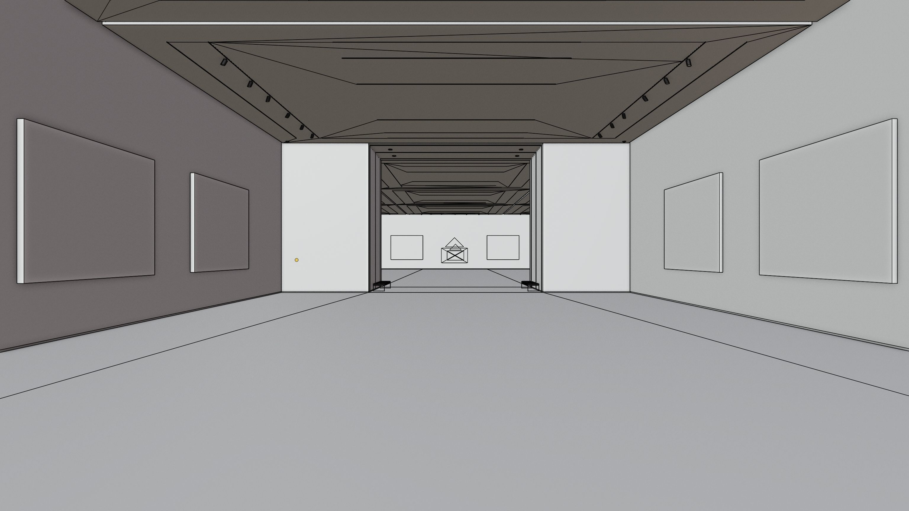 Art Museum Gallery Interior 2 Low-poly 3D model_5