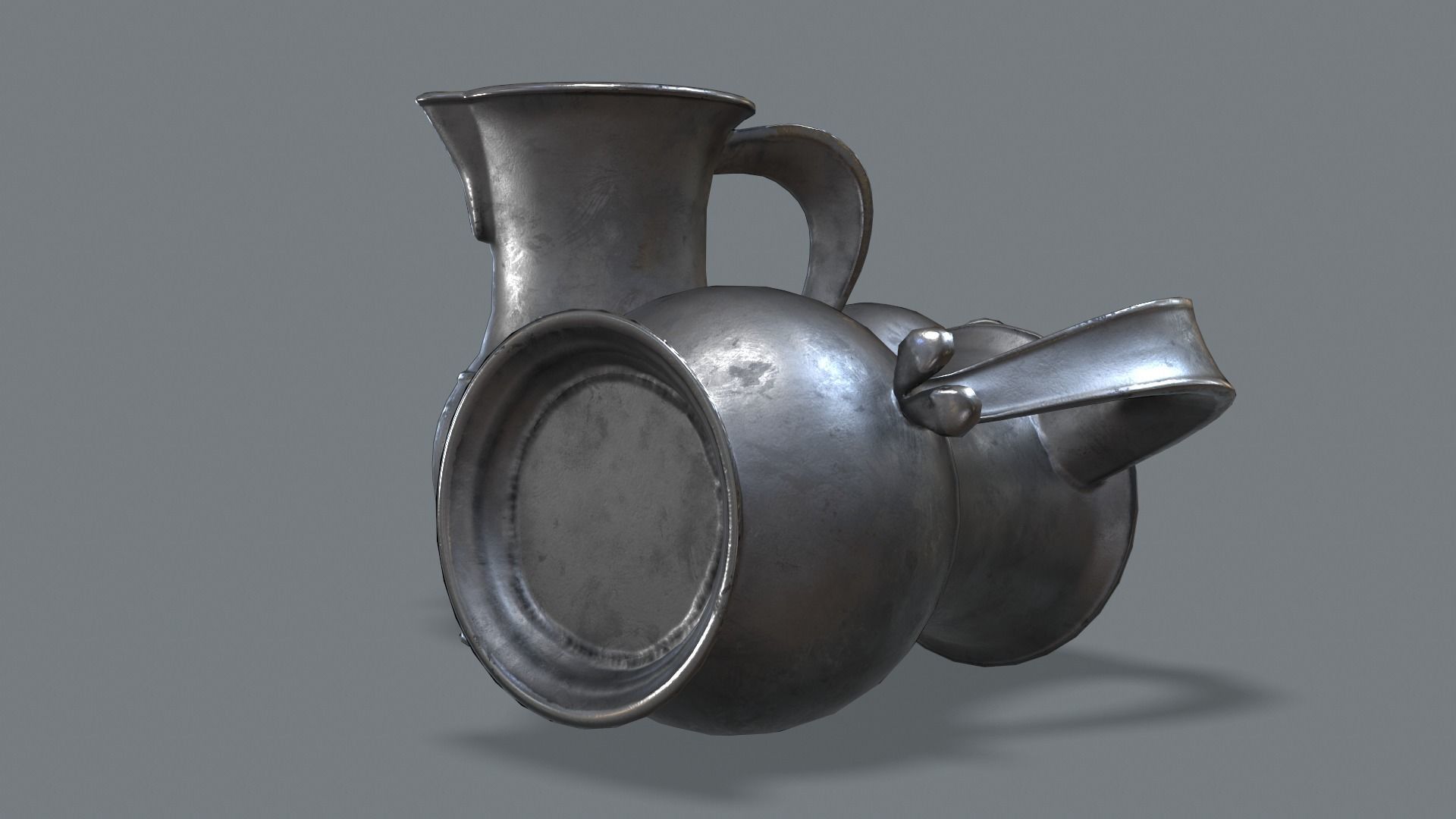 Pewter Pitcher Low-poly 3D model_12
