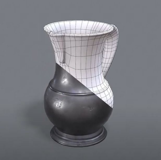 Pewter Pitcher Low-poly 3D model_30
