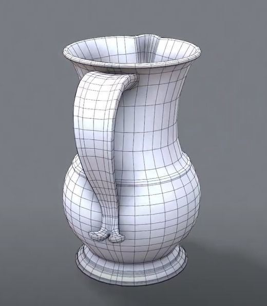 Pewter Pitcher Low-poly 3D model_37