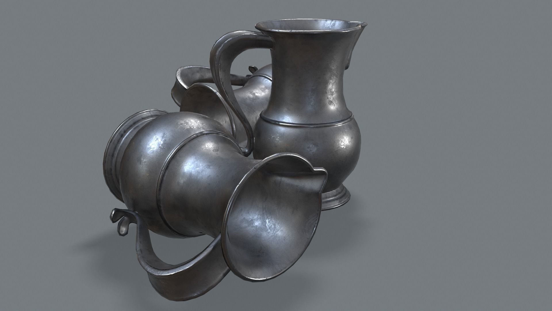 Pewter Pitcher Low-poly 3D model_20