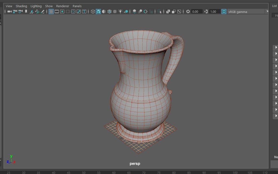 Pewter Pitcher Low-poly 3D model_5