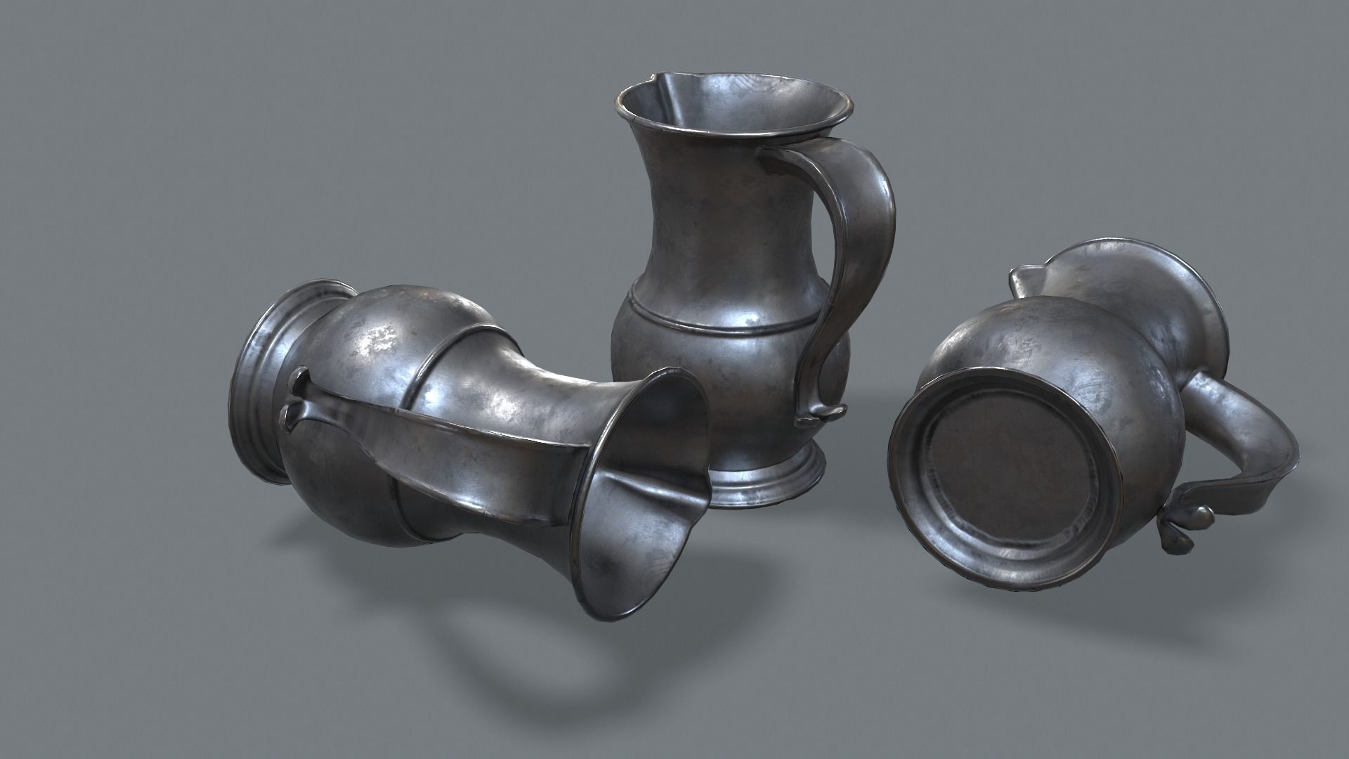 Pewter Pitcher Low-poly 3D model_10
