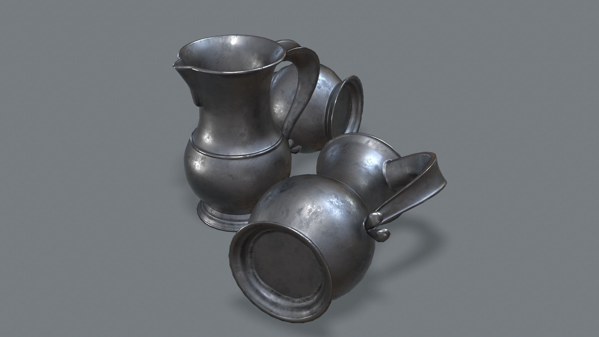 Pewter Pitcher Low-poly 3D model_14