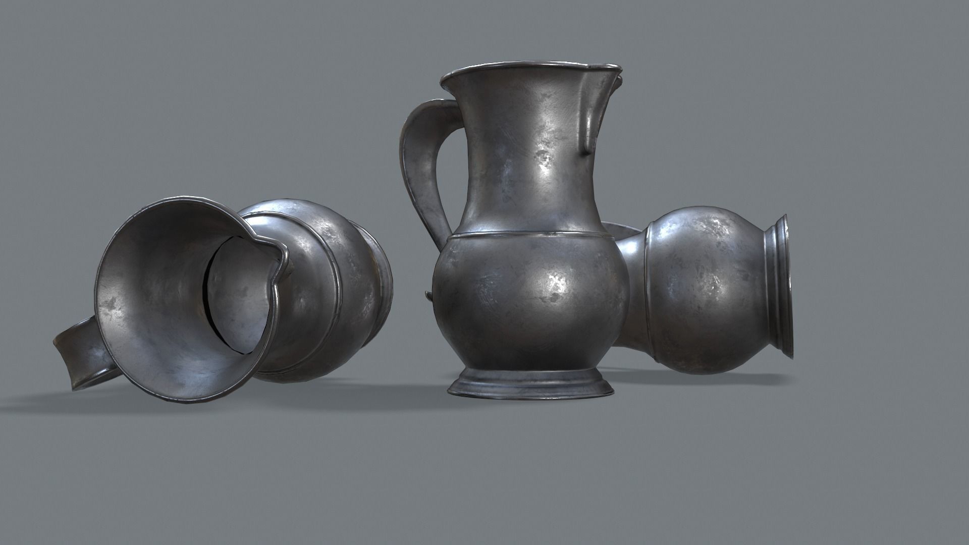 Pewter Pitcher Low-poly 3D model_16