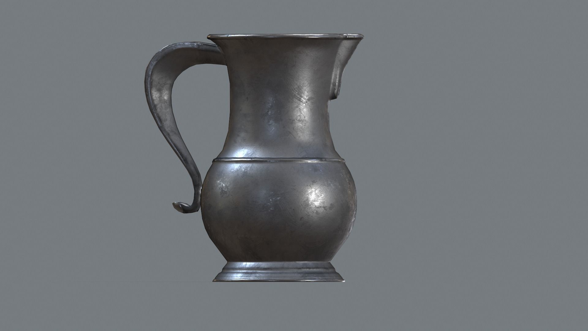 Pewter Pitcher Low-poly 3D model_9