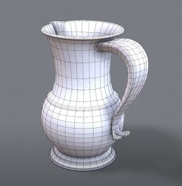 Pewter Pitcher Low-poly 3D model_38