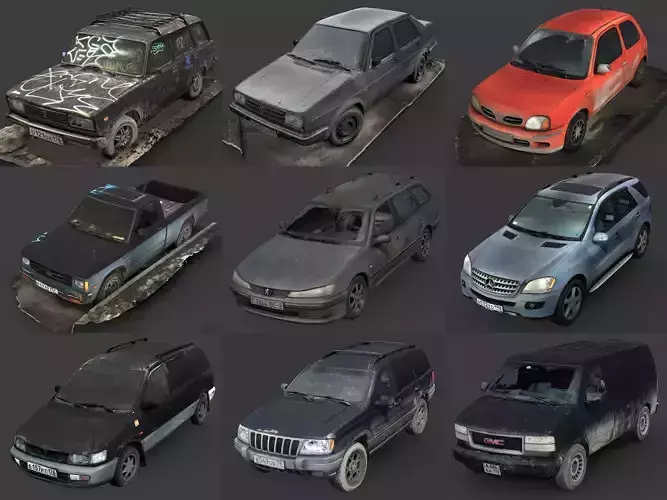 RAW Car Scans Pack 3D Model Collection