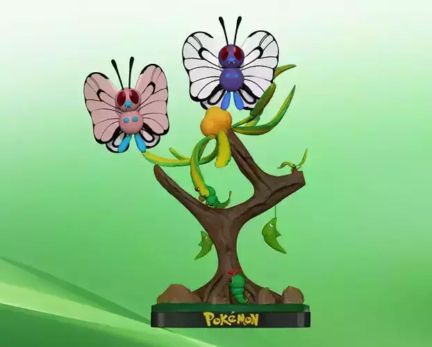 DIORAMA BUTTERFREE EVOLUTION 3D print model