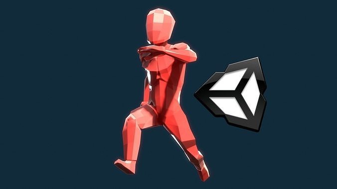 Runner animations pack Low-poly 3D model