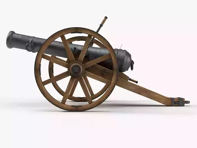 Medieval style ramadan cannon with 4K PBR textures 3D model