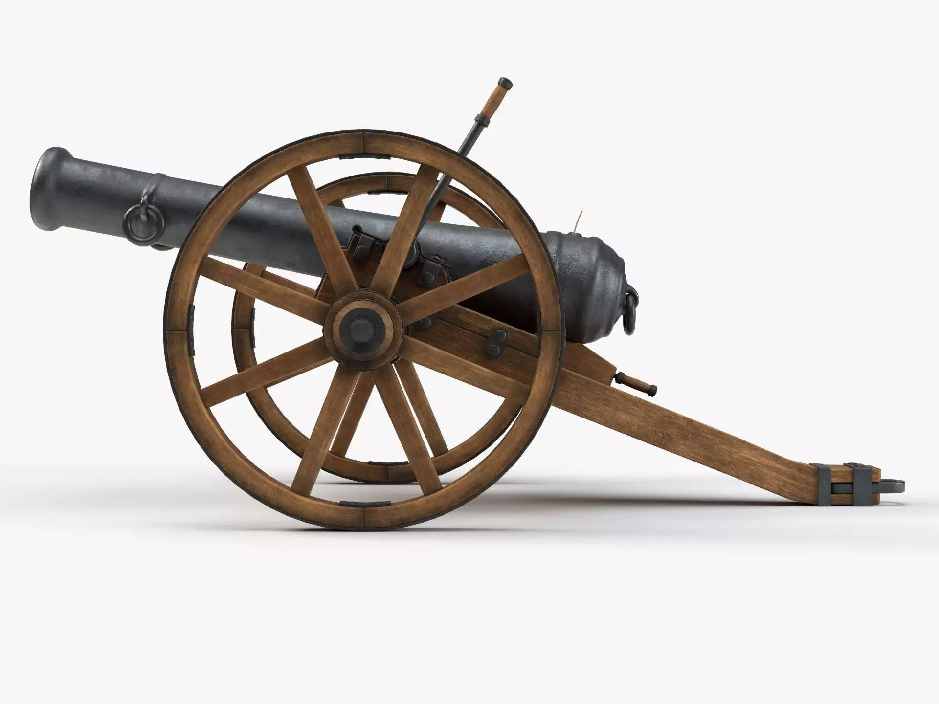 Medieval style ramadan cannon with 4K PBR textures 3D model