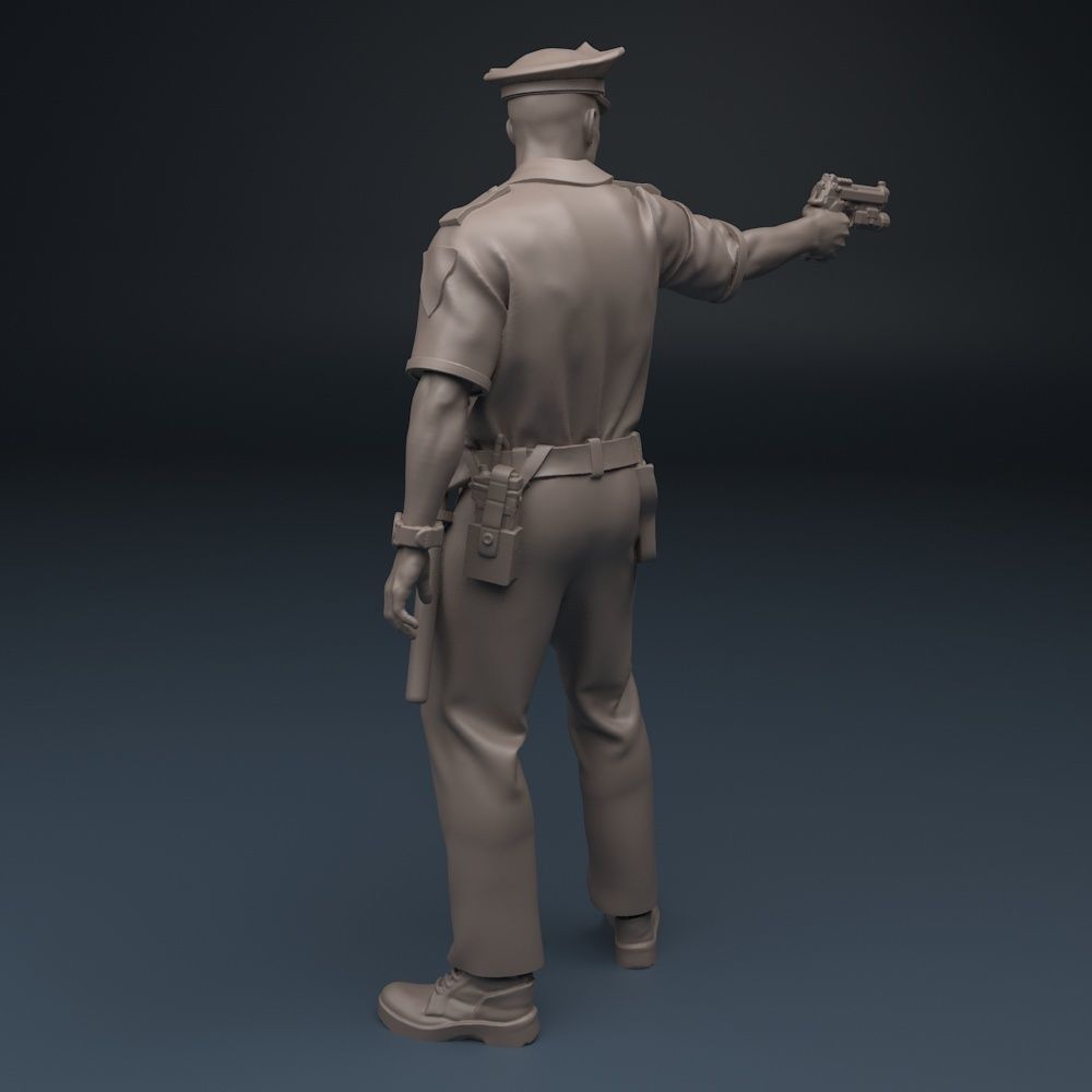 Policeman  75mm 120mm 3D print model_4