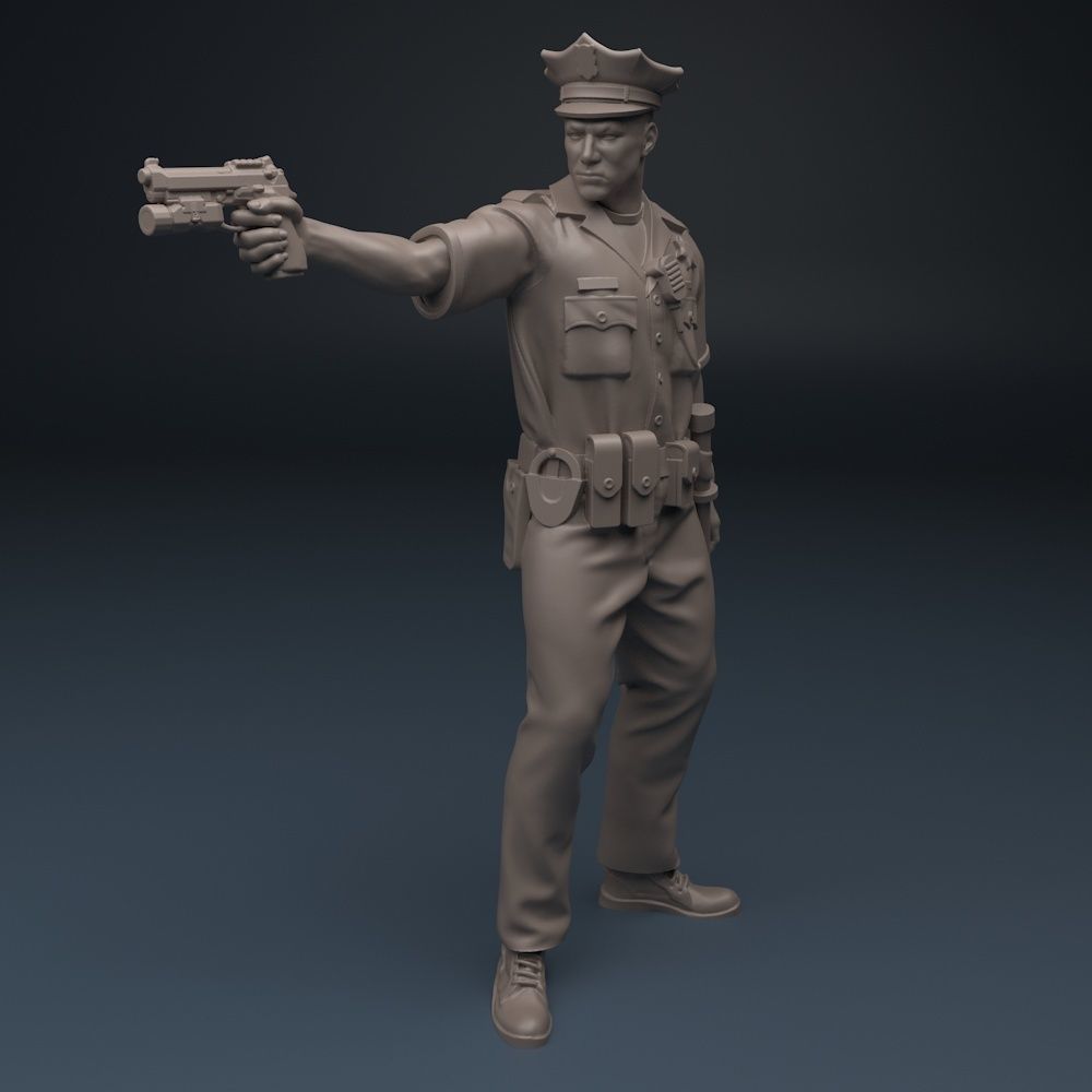 Policeman  75mm 120mm 3D print model_6