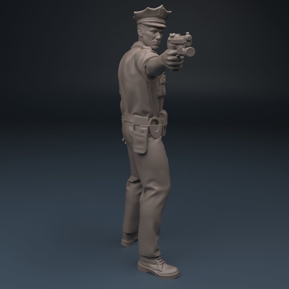 Policeman  75mm 120mm 3D print model_7