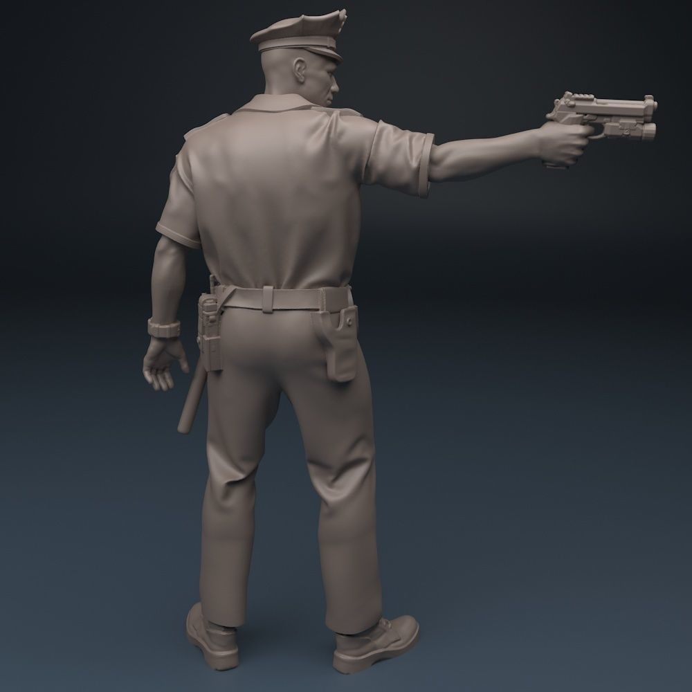 Policeman  75mm 120mm 3D print model_3