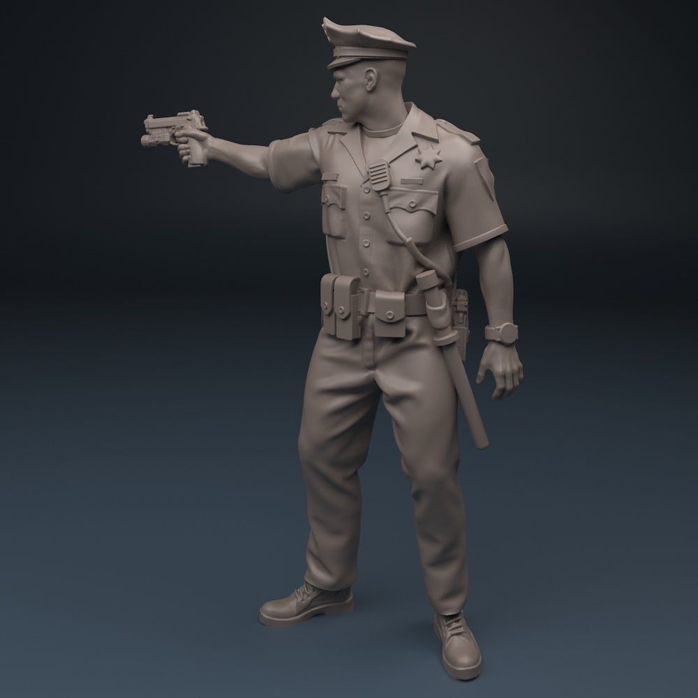 Policeman  75mm 120mm 3D print model_1