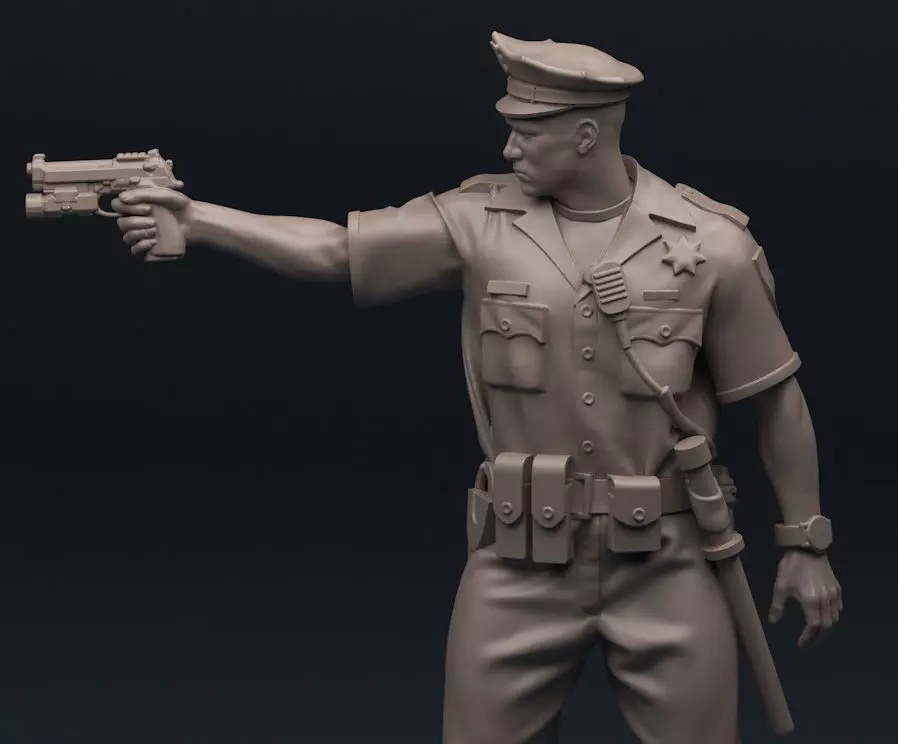 Policeman  75mm 120mm 3D print model_0