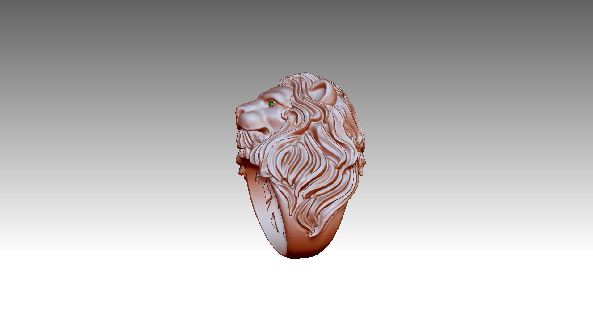 Lion Ring 3D print model_3