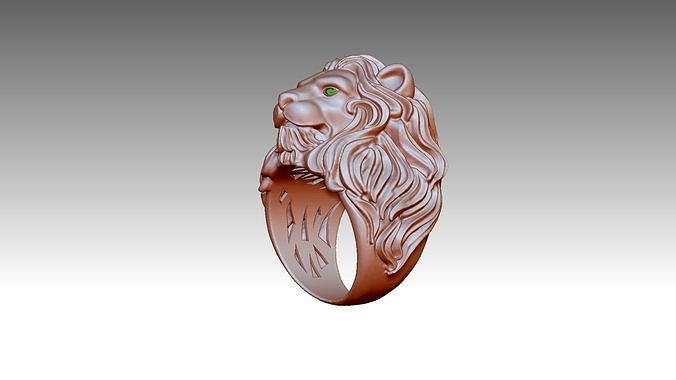 Lion Ring 3D print model
