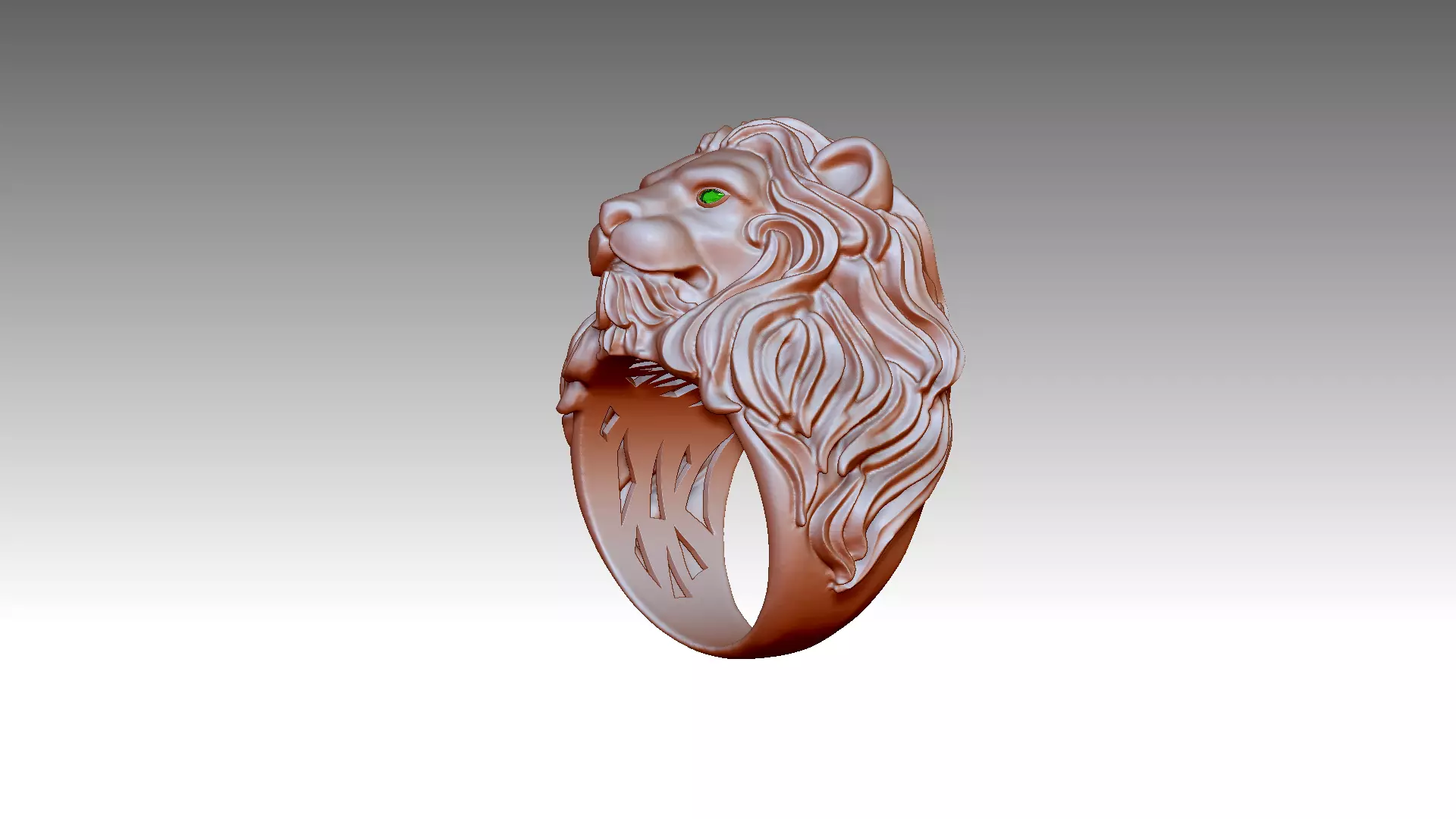 Lion Ring 3D print model_0