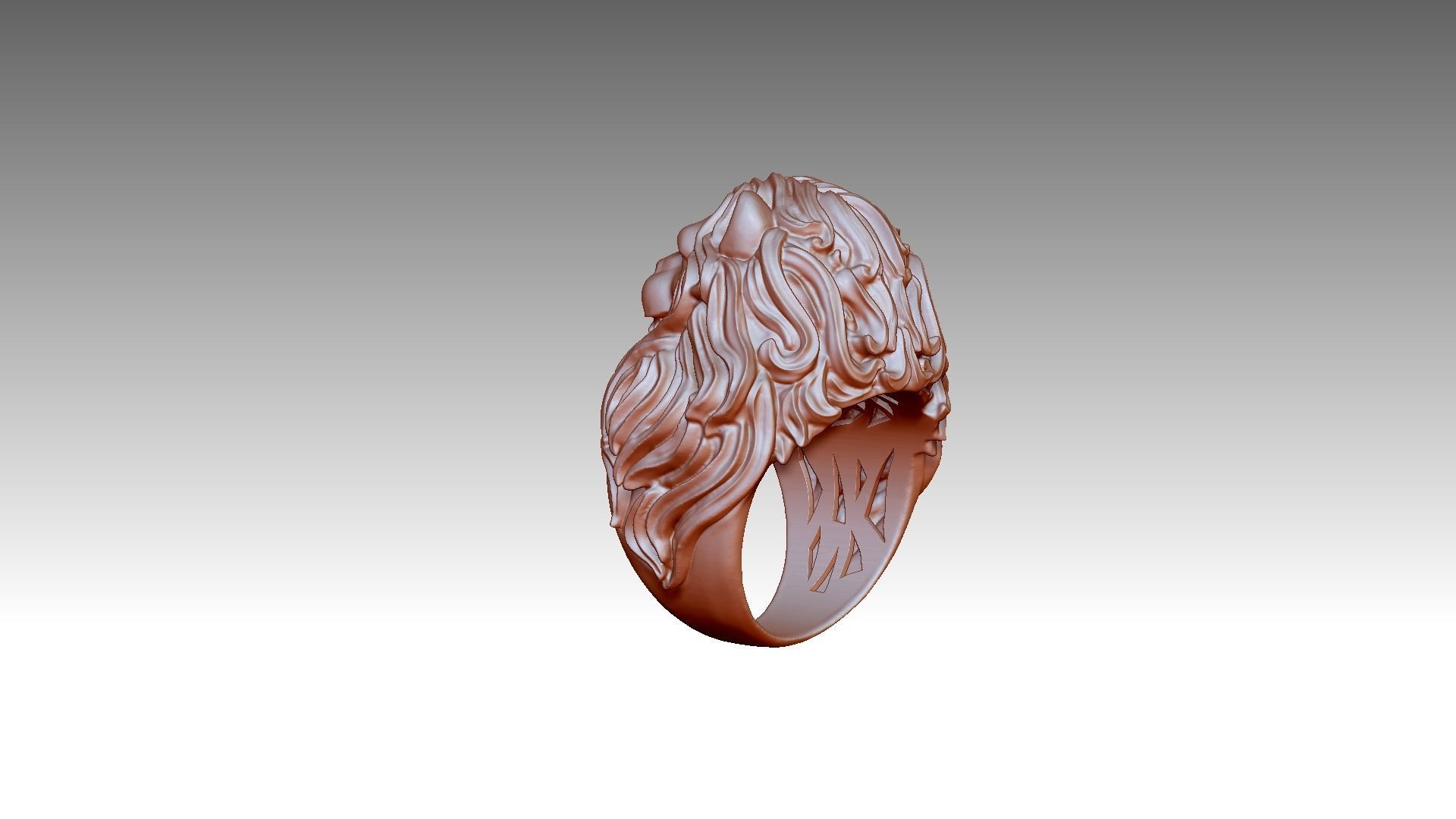 Lion Ring 3D print model_7