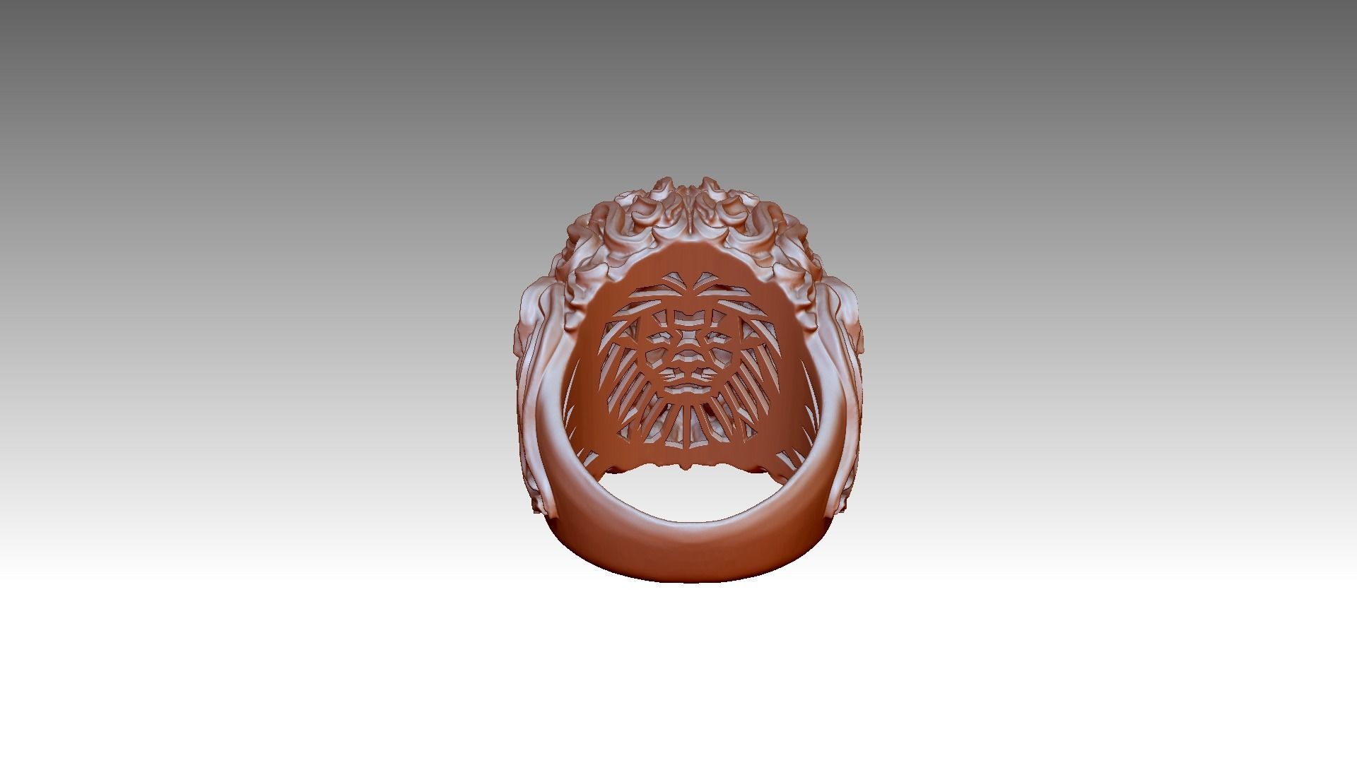 Lion Ring 3D print model_2