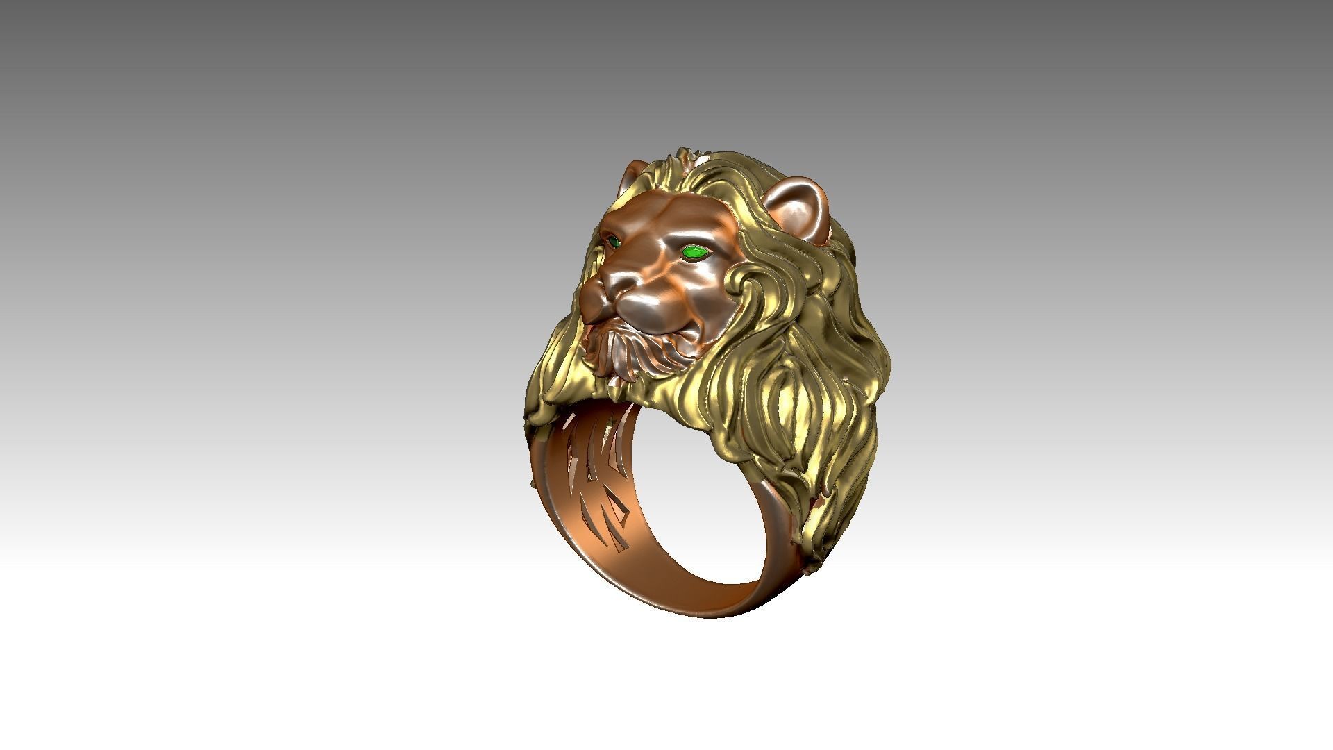 Lion Ring 3D print model_4