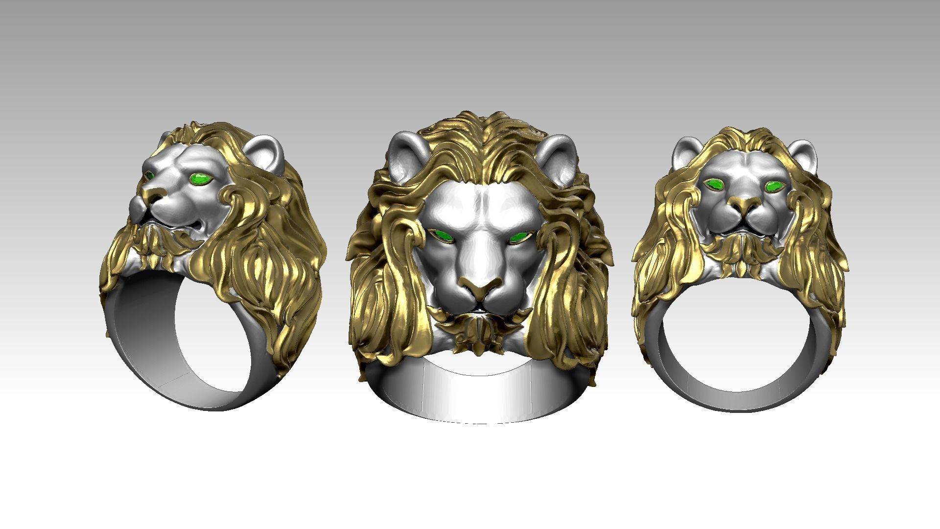 Lion Ring 3D print model_1
