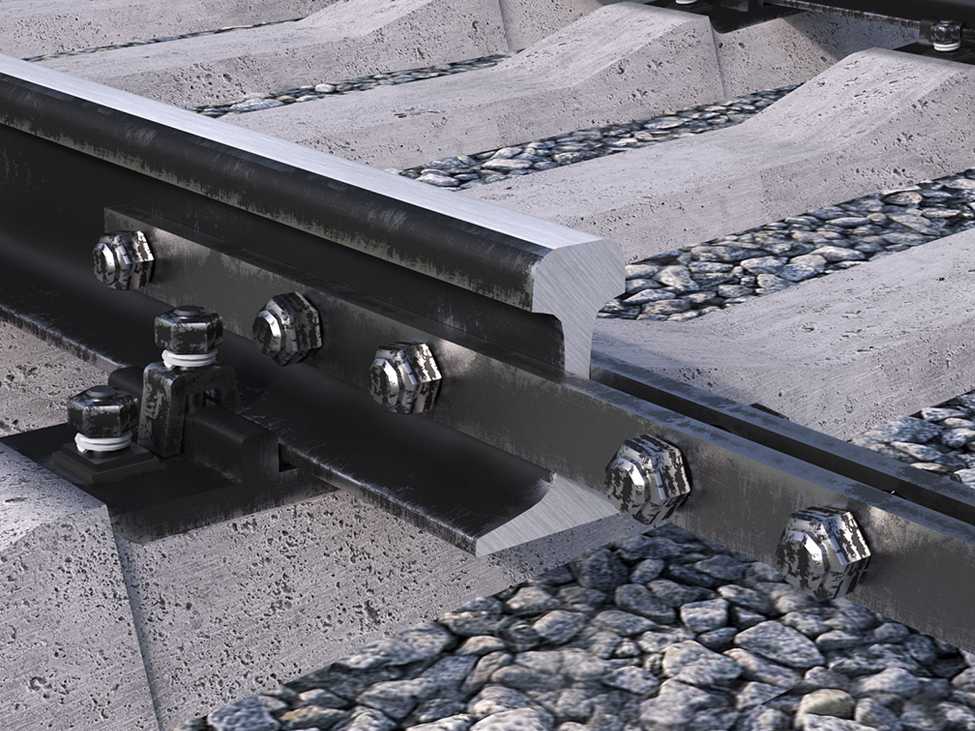 Highly detailed railroad track 3D model_10