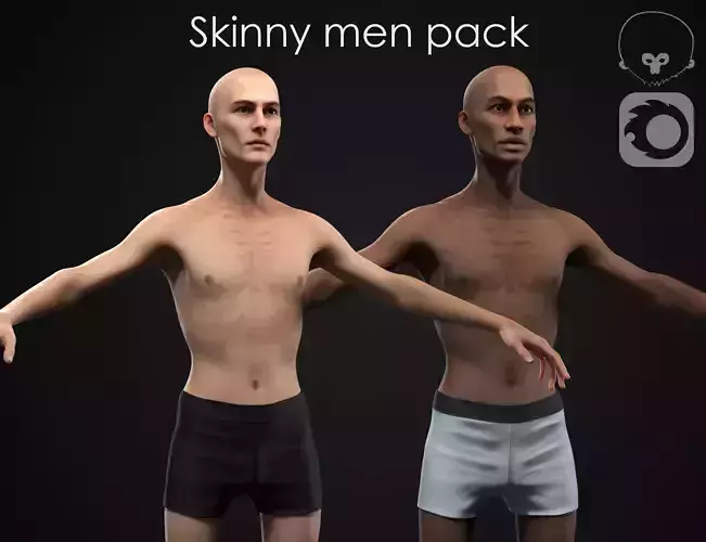 Skinny men pack 3D Model Collection