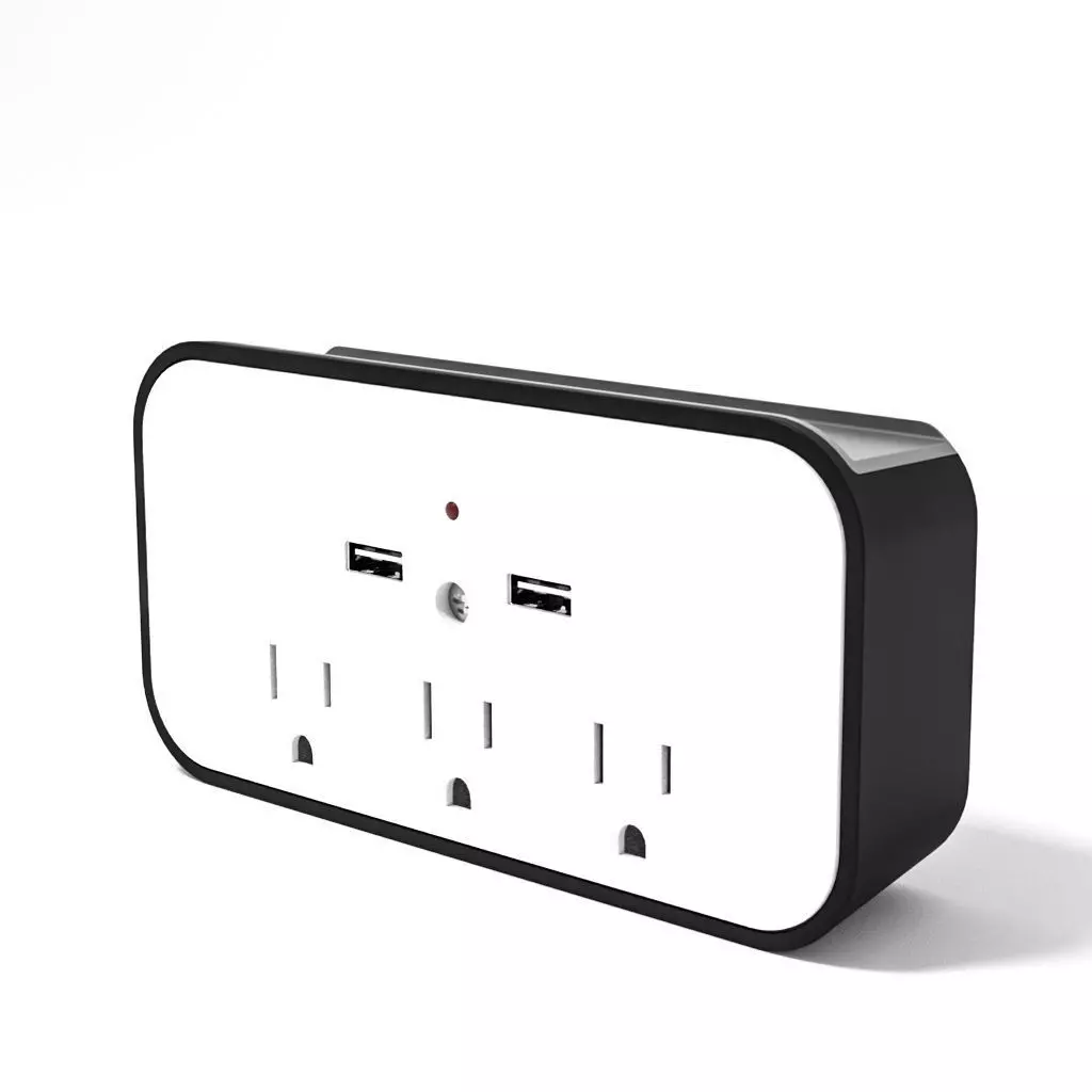 A USB and plug block 3d model Free 3D model_0