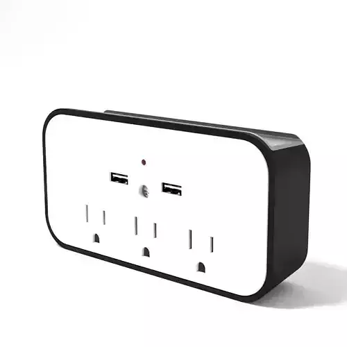 A USB and plug block 3d model