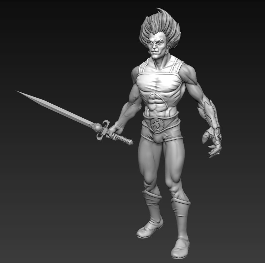 Lion-o Thundercats Figure with Sword of Omens and Claw Shield 3D print model_2