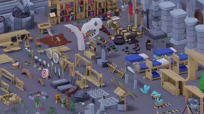 Dungeon Package Low-poly 3D model