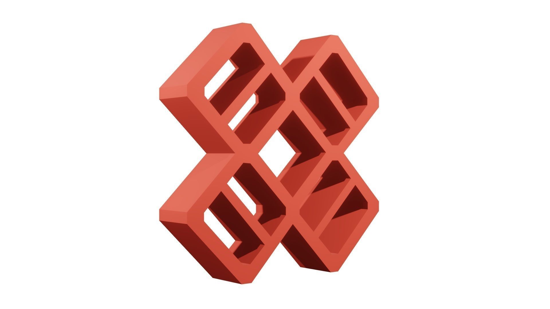 Brick Jaali 5 Square 3D model_2