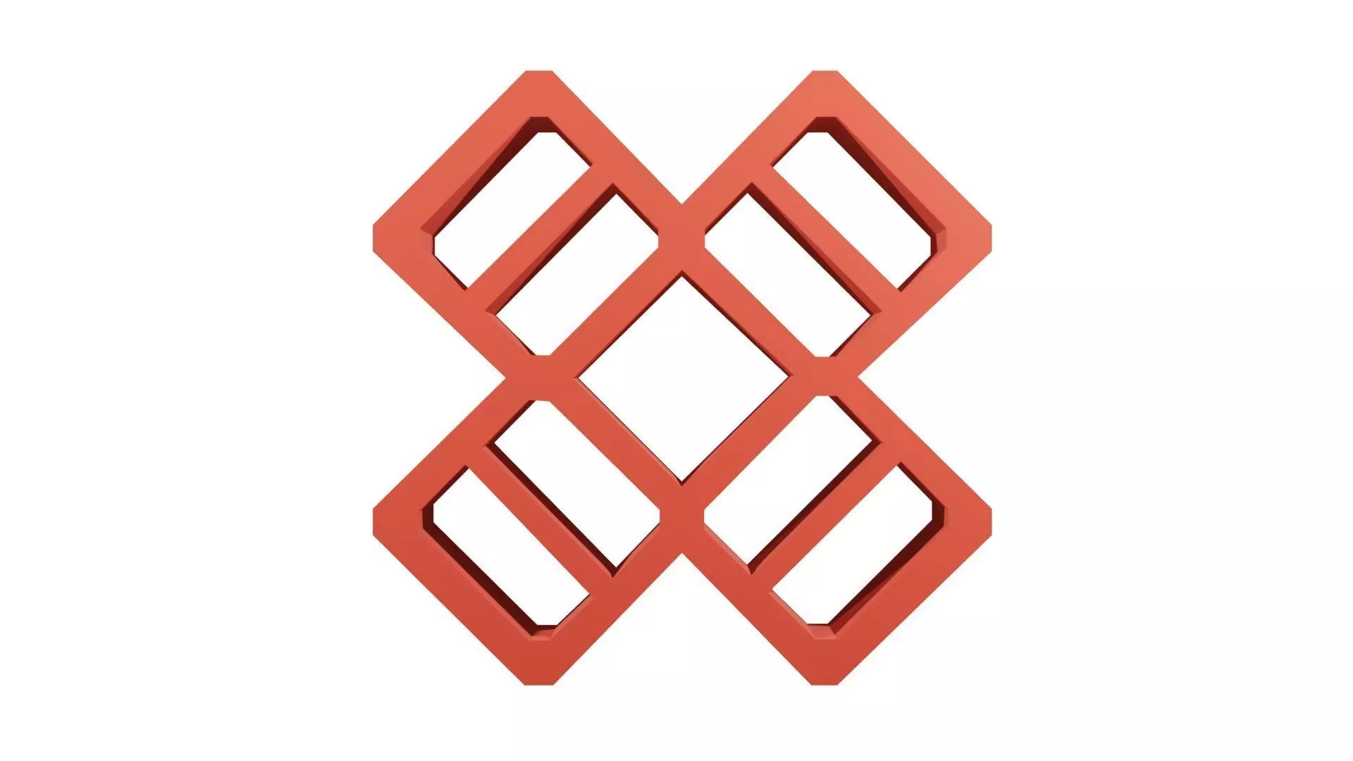 Brick Jaali 5 Square 3D model_0